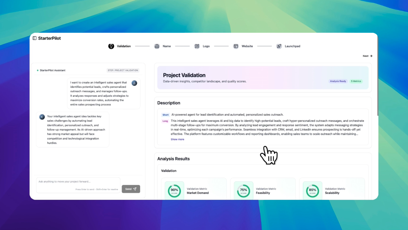 AI validation interface